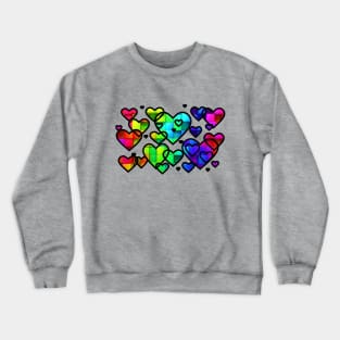 Hearts rainbow black Crewneck Sweatshirt